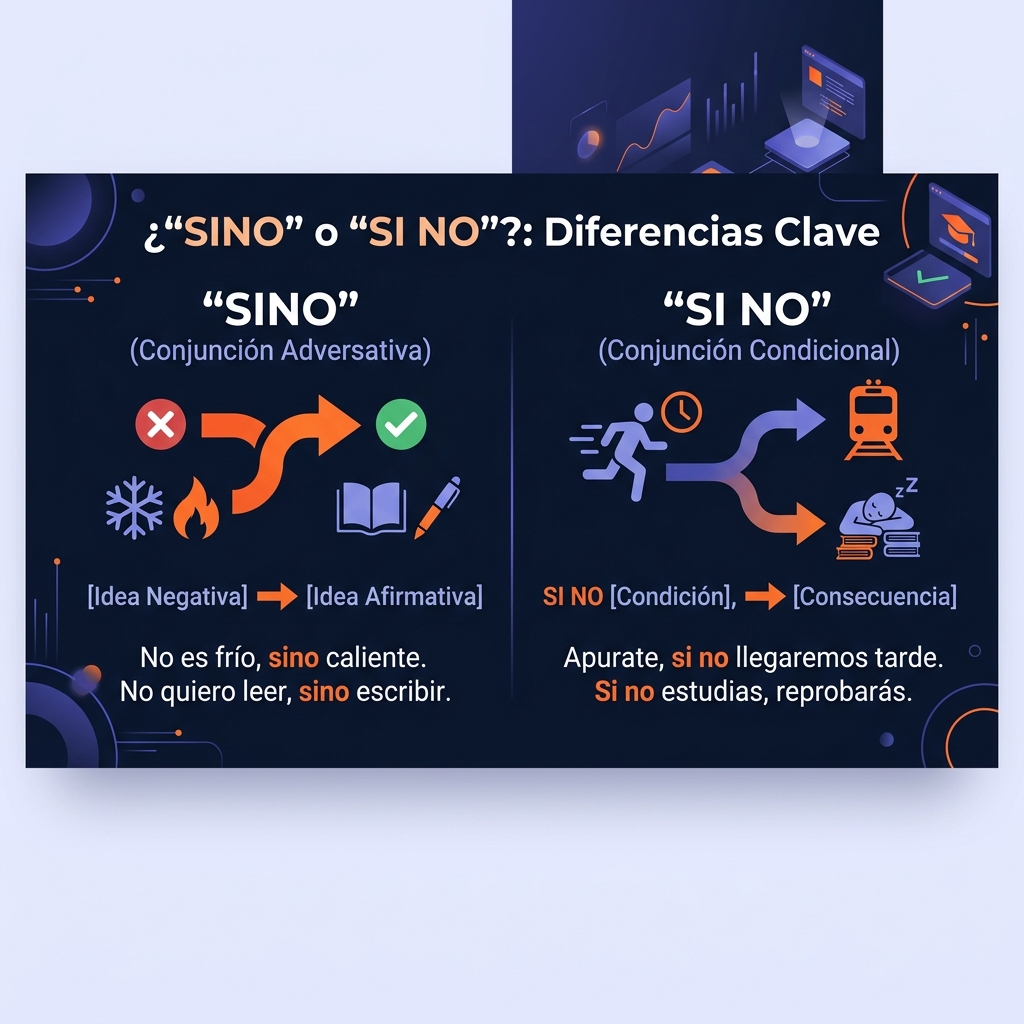Diferencia entre Sino y Si no