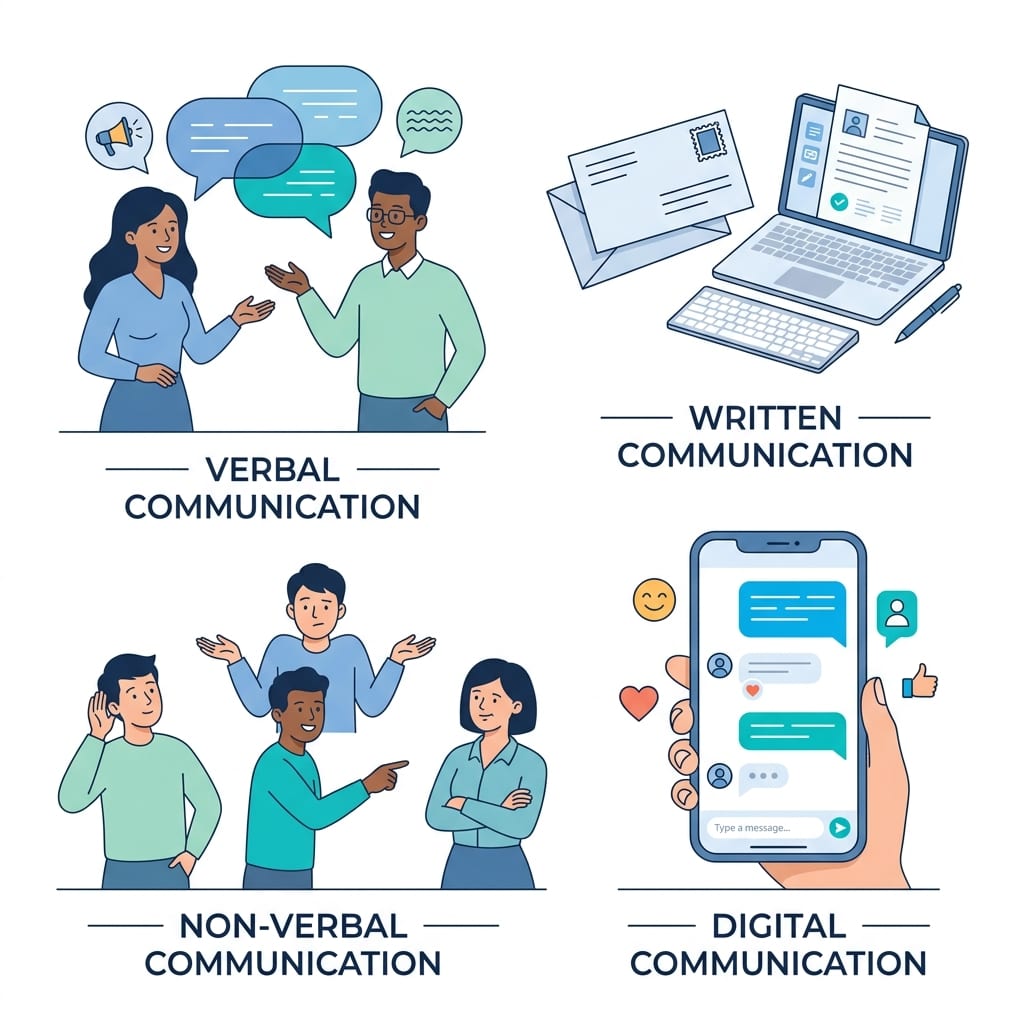 Ilustración de los tipos de comunicación