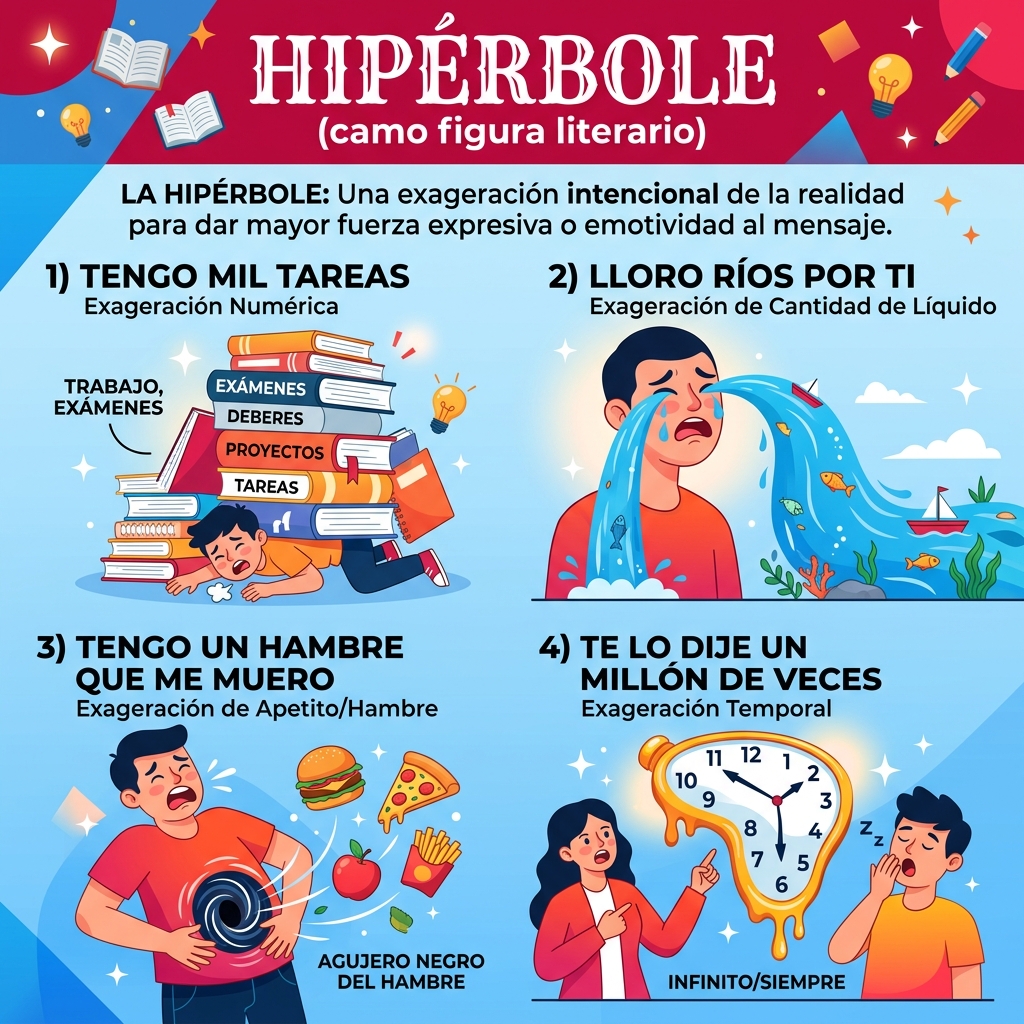 La hipérbole: exageración en la literatura