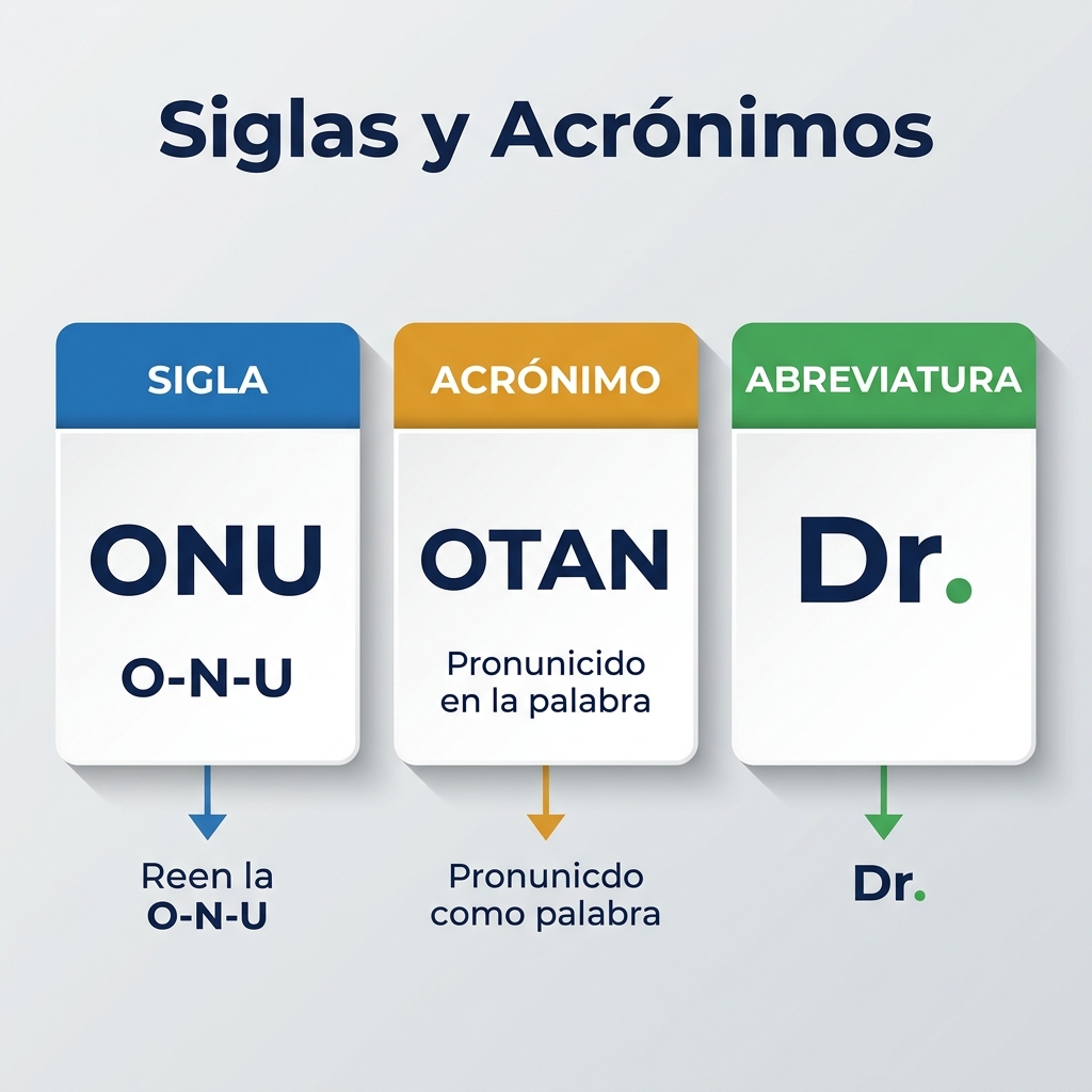 Diferencias entre siglas y acrónimos en español