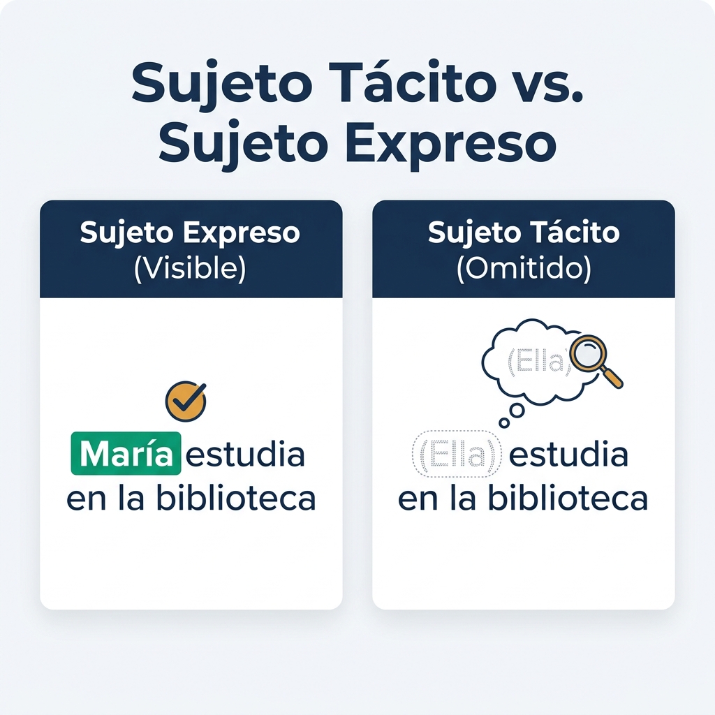 Sujeto tácito y expreso en español: diferencias y ejemplos explicados