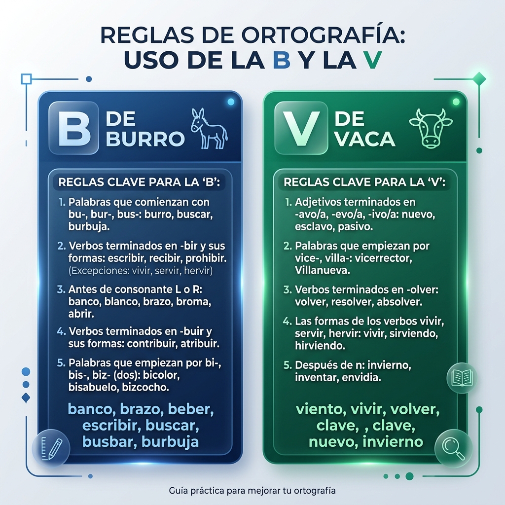 Uso de la B y la V en español